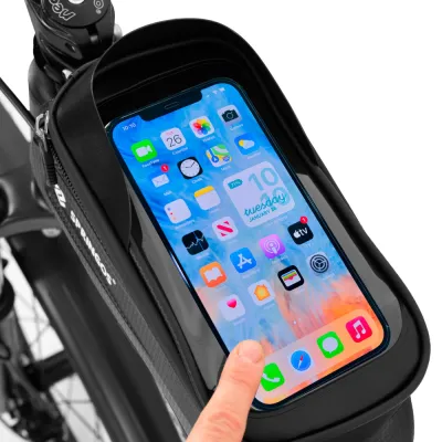 Braška na bicykel s miestom na telefón SPRINGOS BA0090 čierna