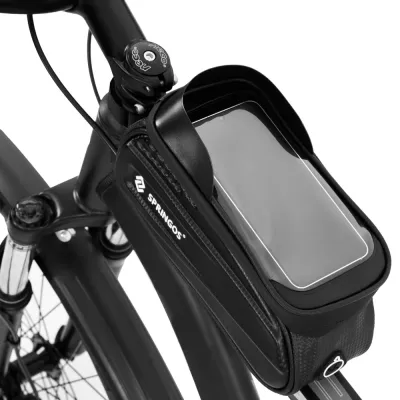 Braška na bicykel s miestom na telefón SPRINGOS BA0090 čierna