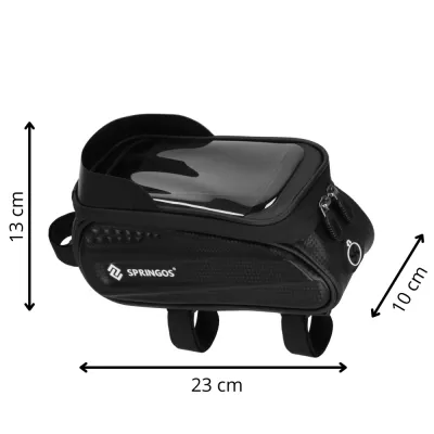 Braška na bicykel s miestom na telefón SPRINGOS BA0090 čierna