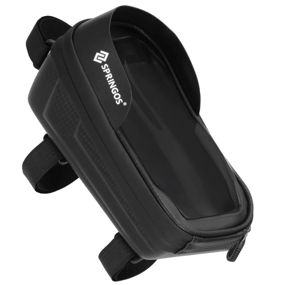 Braška na bicykel s puzdrom na telefón SPRINGOS BA0094 čierna