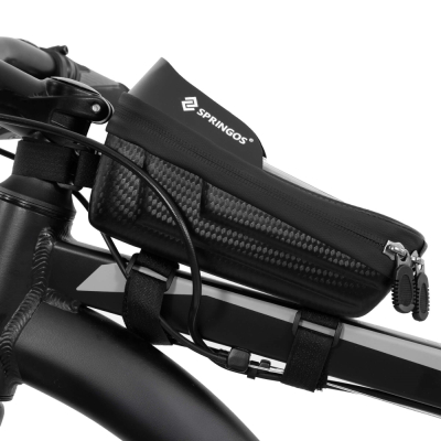 Braška na bicykel s puzdrom na telefón SPRINGOS BA0094 čierna