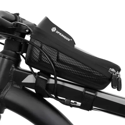 Braška na bicykel s puzdrom na telefón SPRINGOS BA0094 čierna