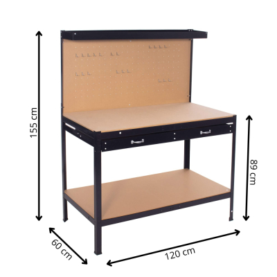 Dielenský pracovný stôl 120x60x155 cm SPRINGOS GRADON