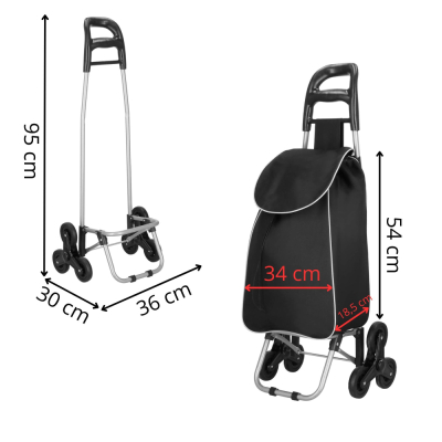 Nákupná taška na kolieskach 30L SPRINGOS CARRINA čierna