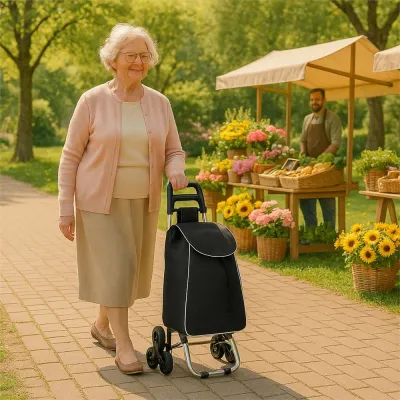 Nákupná taška na kolieskach 30L SPRINGOS CARRINA čierna