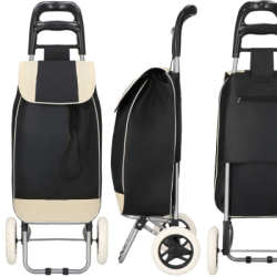 Nákupná taška na kolieskach 30L SPRINGOS DORINA čierno-biela