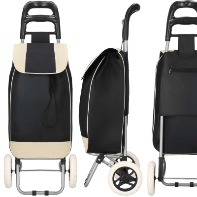 Nákupná taška na kolieskach 30L SPRINGOS DORINA čierno-biela