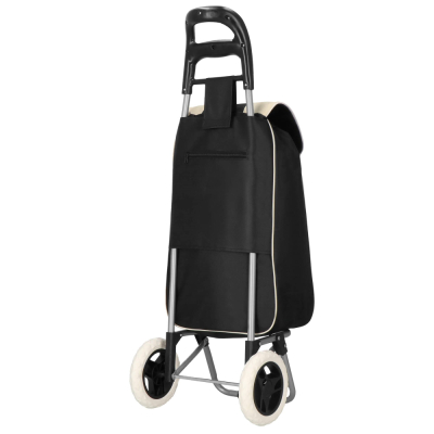 Nákupná taška na kolieskach 30L SPRINGOS DORINA čierno-biela