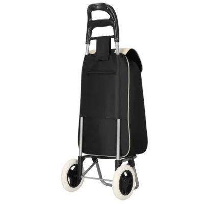 Nákupná taška na kolieskach 30L SPRINGOS DORINA čierno-biela