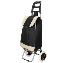 Nákupná taška na kolieskach 30L SPRINGOS DORINA čierno-biela