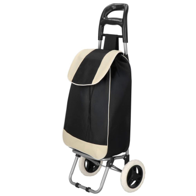 Nákupná taška na kolieskach 30L SPRINGOS DORINA čierno-biela