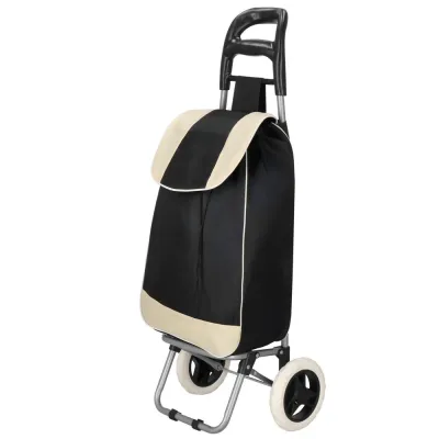 Nákupná taška na kolieskach 30L SPRINGOS DORINA čierno-biela
