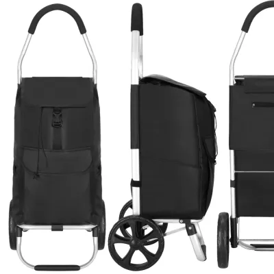 Nákupná taška na kolieskach 42L SPRINGOS ROLANDA čierna