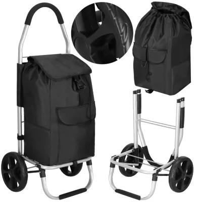 Nákupná taška na kolieskach 42L SPRINGOS ROLANDA čierna