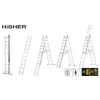 Hliníkový rebrík 3x10 priečok 6,04 m trojdielny HIGHER 6310