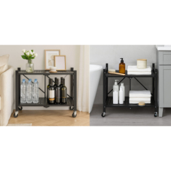 Kovový regál 70x35x50 cm 2 police lakovaný mobilný HIGHER CJ01-02