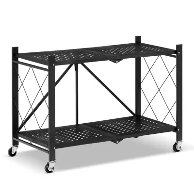 Kovový regál 70x35x50 cm 2 police lakovaný mobilný HIGHER CJ01-02