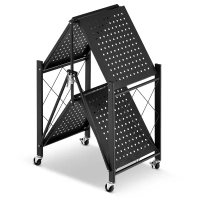 Kovový regál 70x35x50 cm 2 police lakovaný mobilný HIGHER CJ01-02