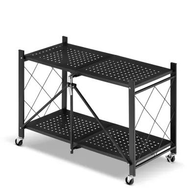 Kovový regál 70x35x50 cm 2 police lakovaný mobilný HIGHER CJ01-02