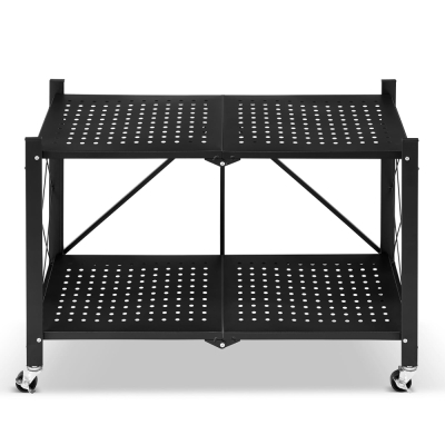 Kovový regál 70x35x50 cm 2 police lakovaný mobilný HIGHER CJ01-02