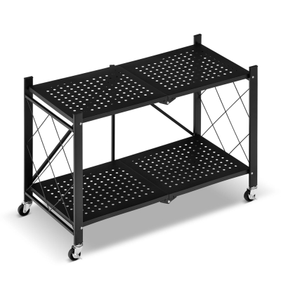 Kovový regál 70x35x50 cm 2 police lakovaný mobilný HIGHER CJ01-02