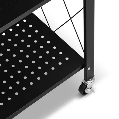 Kovový regál 70x35x50 cm 2 police lakovaný mobilný HIGHER CJ01-02