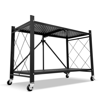 Kovový regál 70x35x50 cm 2 police lakovaný mobilný HIGHER CJ01-02