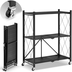 Kovový regál 70x35x87 cm 3 police lakovaný mobilný HIGHER CJ01-03