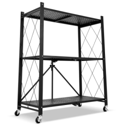 Kovový regál 70x35x87 cm 3 police lakovaný mobilný HIGHER CJ01-03