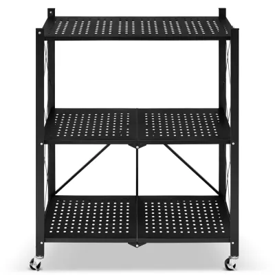 Kovový regál 70x35x87 cm 3 police lakovaný mobilný HIGHER CJ01-03