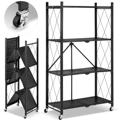 Kovový regál 70x35x126 cm 4 police lakovaný mobilný HIGHER CJ01-04