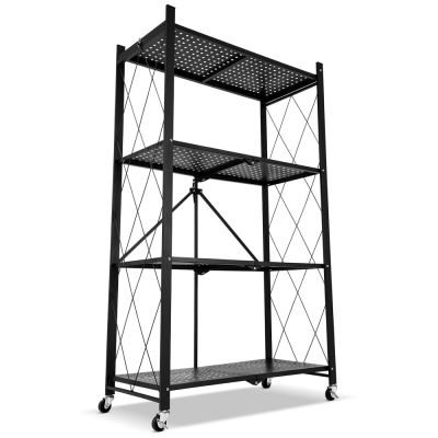 Kovový regál 70x35x126 cm 4 police lakovaný mobilný HIGHER CJ01-04