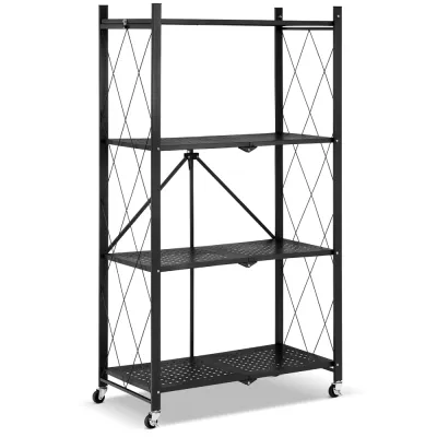 Kovový regál 70x35x126 cm 4 police lakovaný mobilný HIGHER CJ01-04