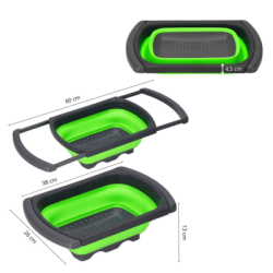 Skladací odkvapkávač do drezu SPRINGOS HA5196 šedo-zelený