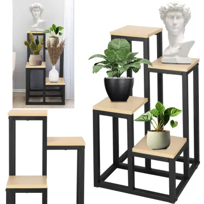 Kovový stojan na kvety 68 cm SPRINGOS BOTANIQ svetlo hnedý