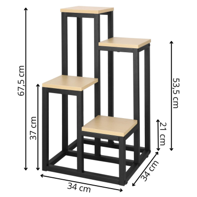 Kovový stojan na kvety 68 cm SPRINGOS BOTANIQ svetlo hnedý