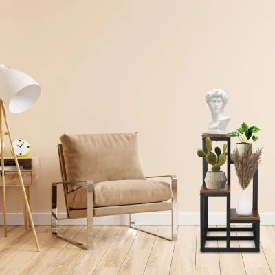 Kovový stojan na kvety 68 cm SPRINGOS PETALIA tmavo hnedý