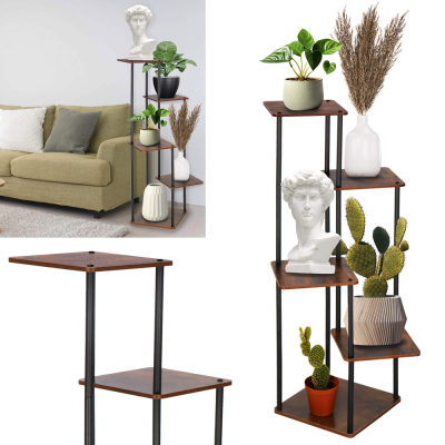 Kovový stojan na kvety 106 cm SPRINGOS FLORAE tmavo hnedý