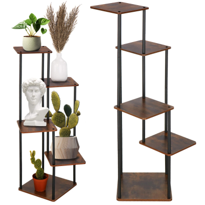 Kovový stojan na kvety 106 cm SPRINGOS FLORAE tmavo hnedý