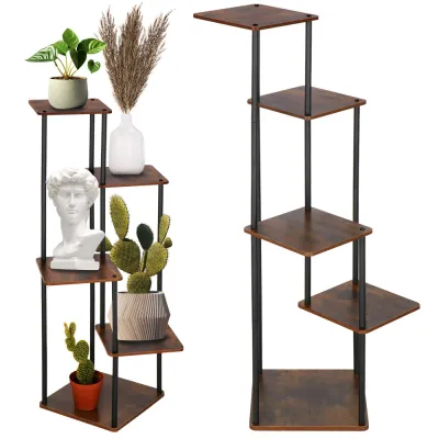 Kovový stojan na kvety 106 cm SPRINGOS FLORAE tmavo hnedý