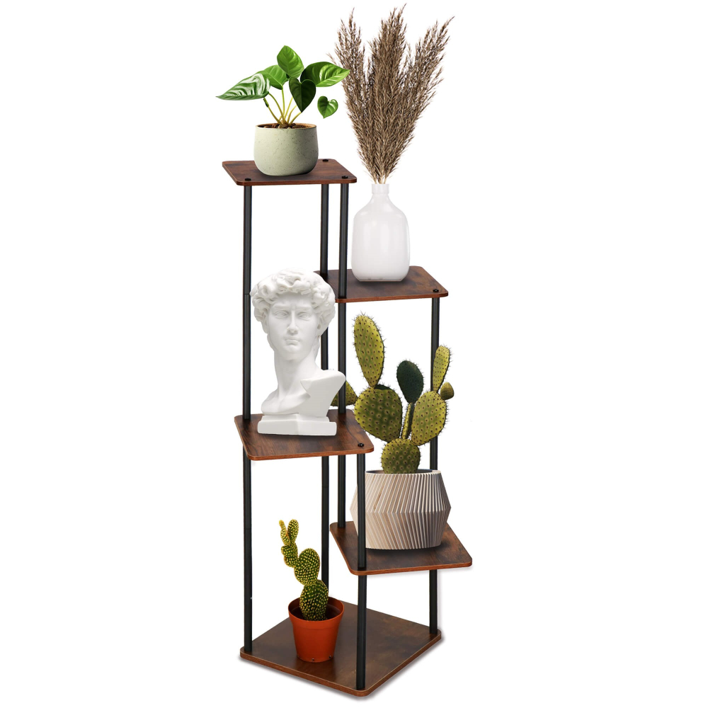 Kovový stojan na kvety 106 cm SPRINGOS FLORAE tmavo hnedý