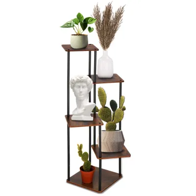 Kovový stojan na kvety 106 cm SPRINGOS FLORAE tmavo hnedý