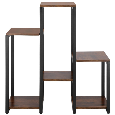 Kovový stojan na kvety 79 cm SPRINGOS VERDIA tmavo hnedý