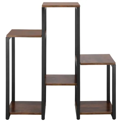 Kovový stojan na kvety 79 cm SPRINGOS VERDIA tmavo hnedý