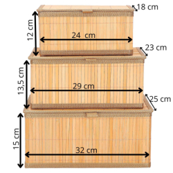 Bambusový úložný box SPRINGOS BAMBOO sada 3 ks