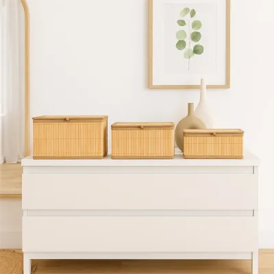 Bambusový úložný box SPRINGOS BAMBOO sada 3 ks