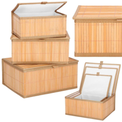 Bambusový úložný box SPRINGOS BAMBOO sada 3 ks