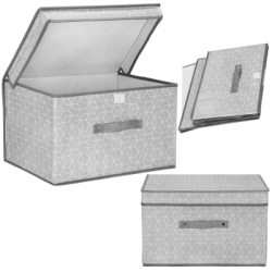 Úložný box 40x30x25 cm SPRINGOS HA0163 sivý