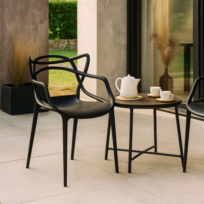 Dizajnová stolička SPRINGOS MATRIX čierna