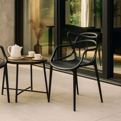 Dizajnová stolička SPRINGOS MATRIX čierna